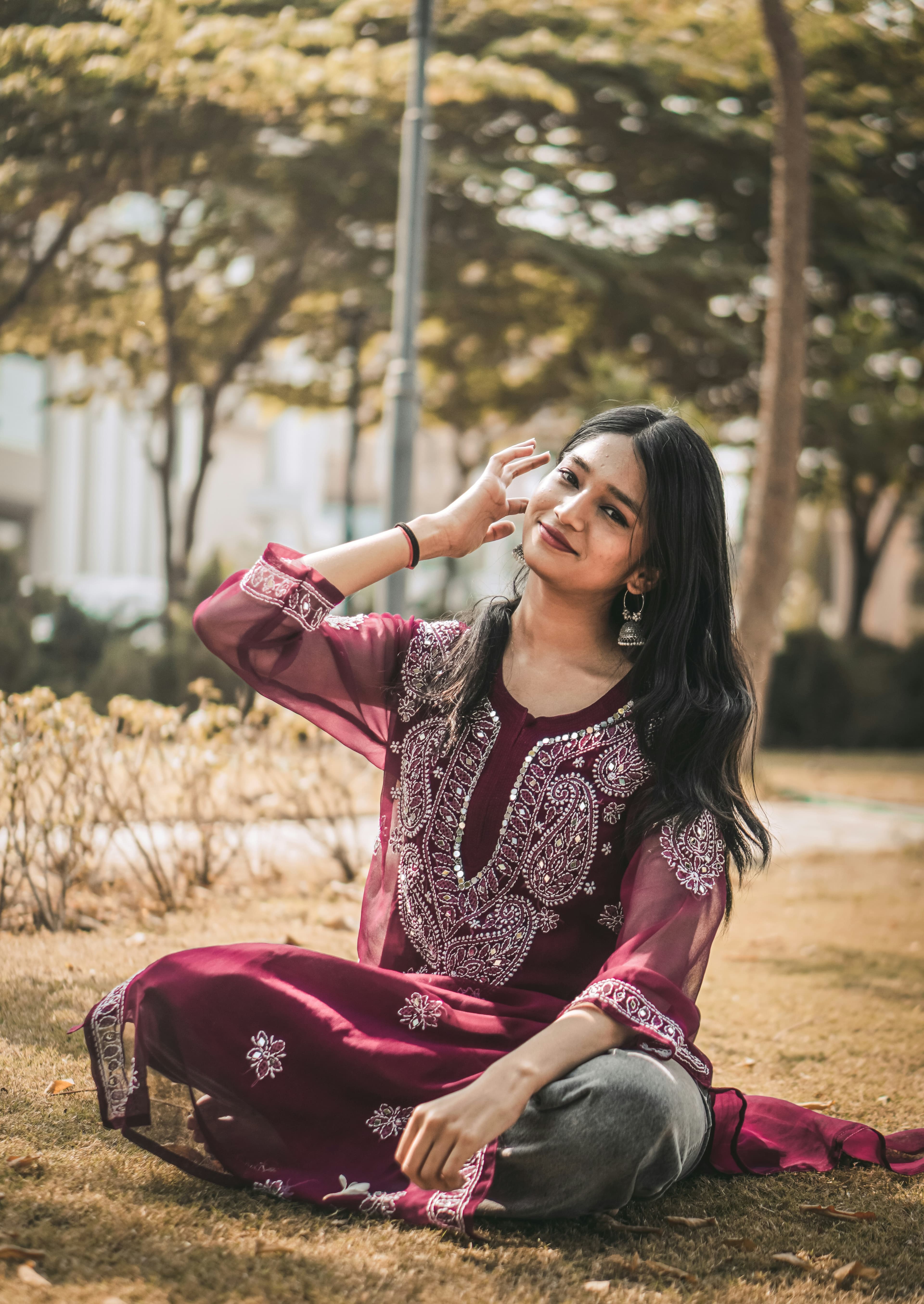 Ajrakh Kurti — Indigo & Rust — alternate view