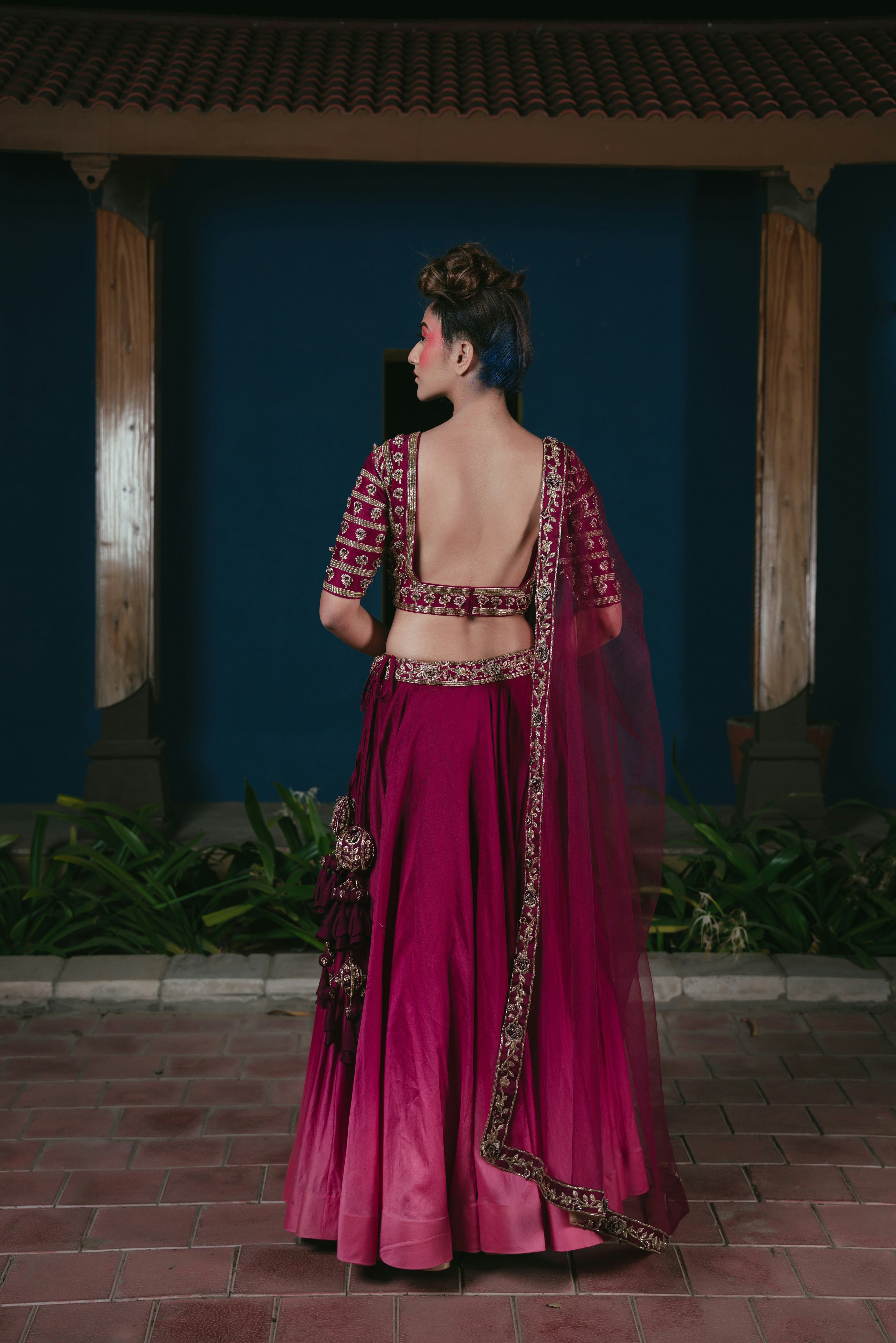 Festive Lehenga — Rain Forest — alternate view
