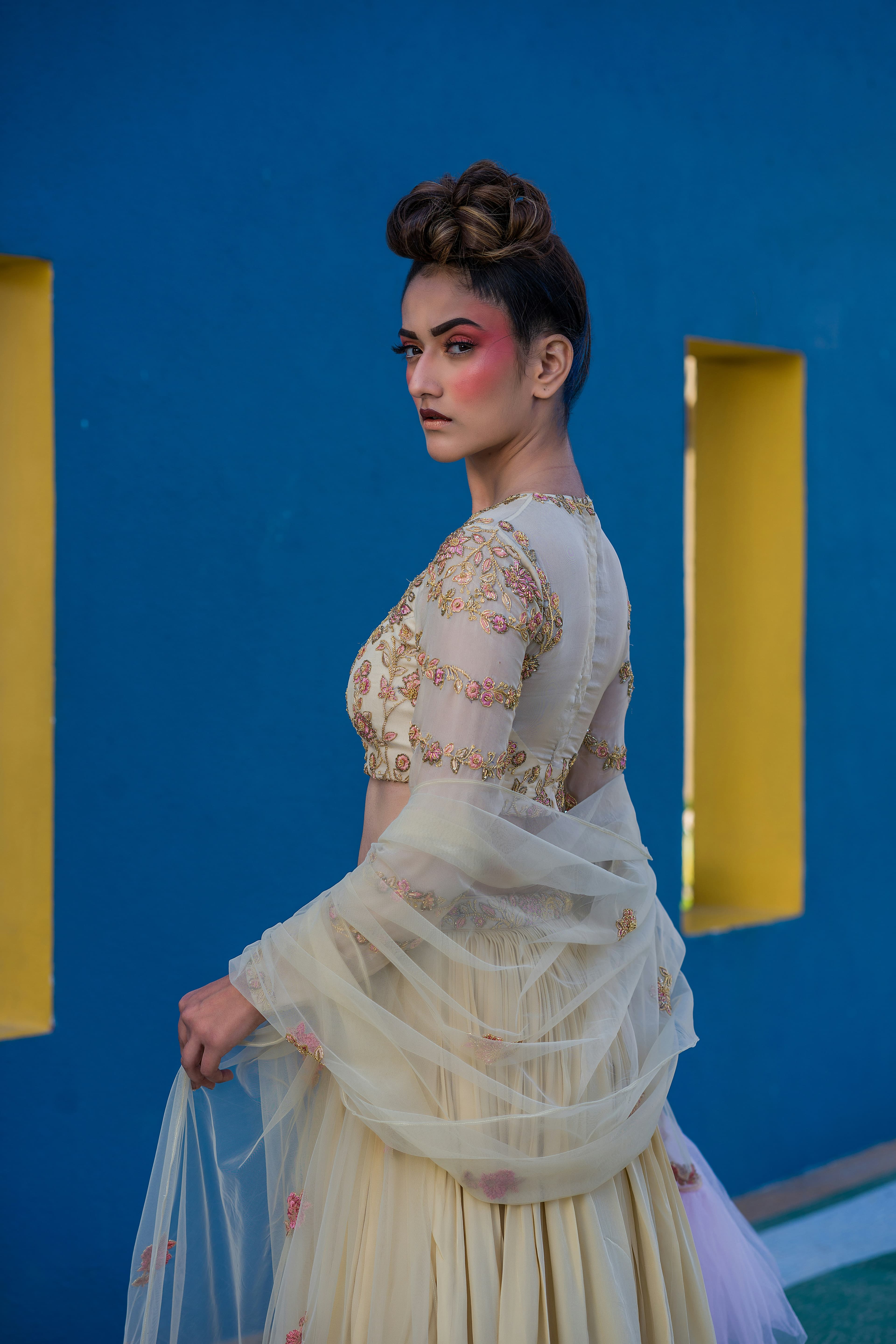 Bandhani Stole — Rain Teal — alternate view