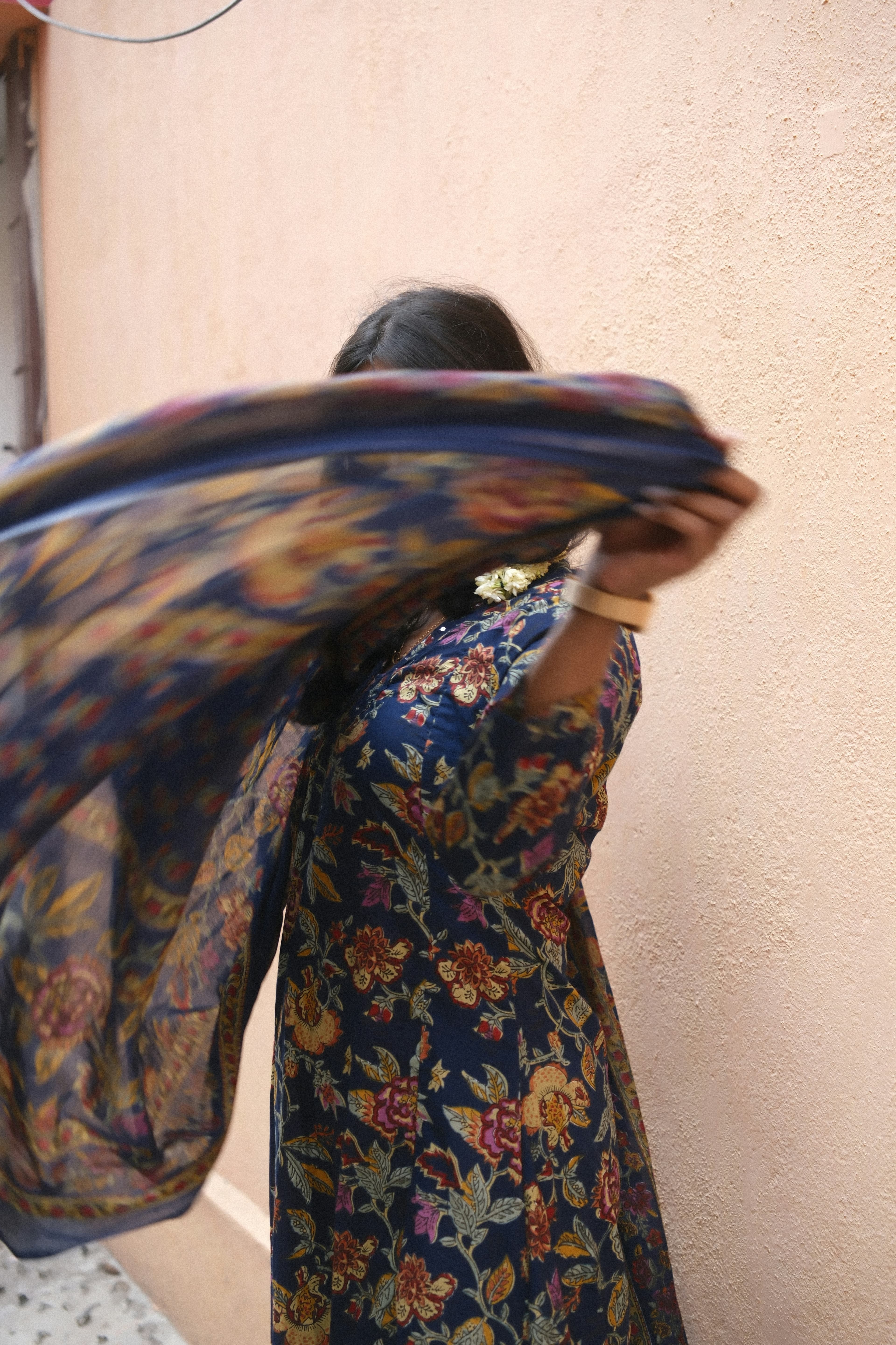 Phulkari Dupatta — Sunset Orange